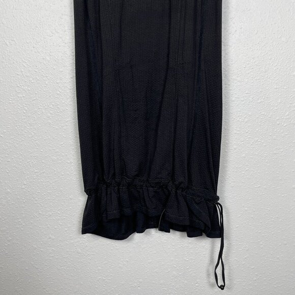 Lululemon Swiftly Tie Waist Black Scoop Neck Ruffle Racerback Tank Top Size: 6 - Picture 5 of 8